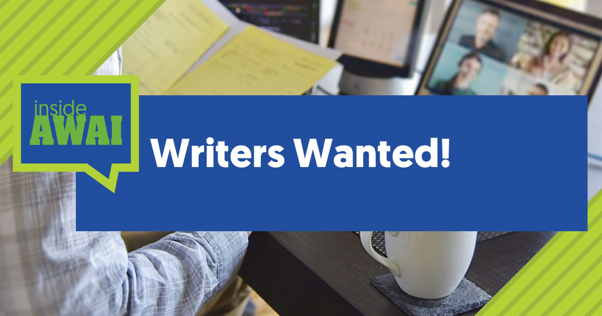 Office worker taking notes on a video call